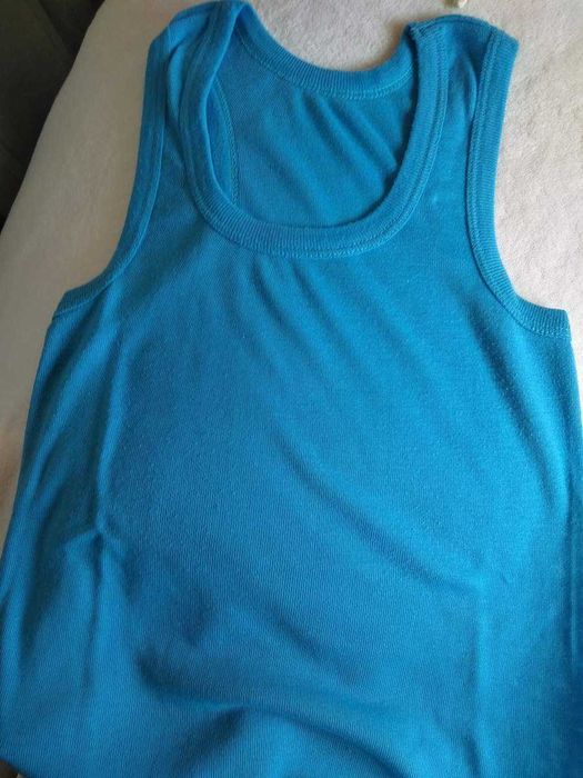 Blusa Azul Algodão - Sem Mangas - Mulher