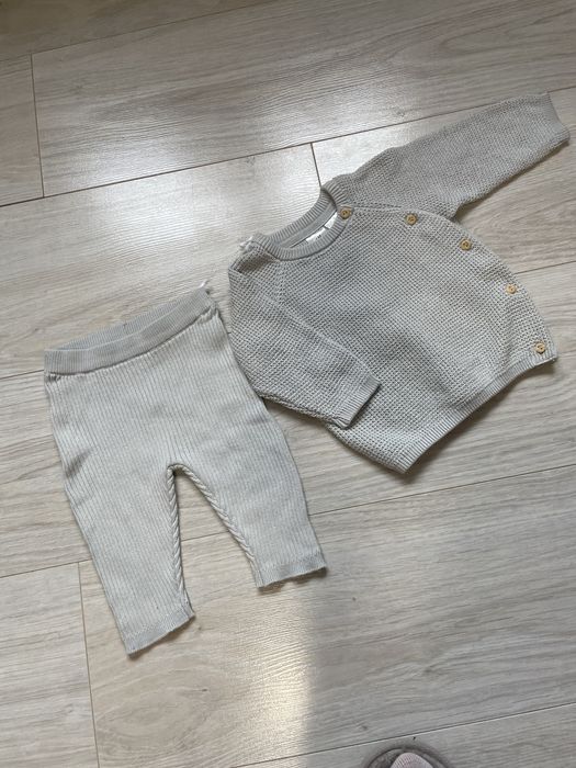 Komplet hm sweterkowy organiczna bawełna 56, 1-3m