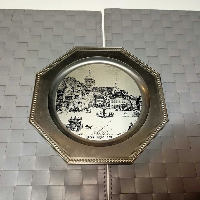 Obrazek Wiszący Metalowy z Widokiem Starego Miasta Recklinghausen