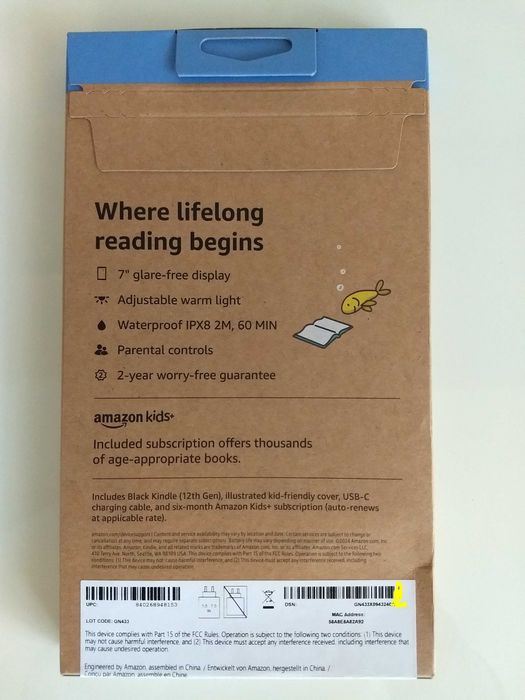 Kindle Paperwhite Kids 7" 12Gen 2024 16GB. Нова