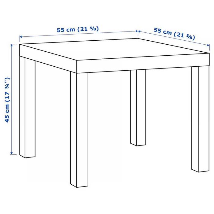 Mesa de apoio preta IKEA LACK