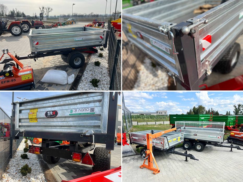Przyczepka przyczepa ogrodowa budowlana 1.5 -2.5T +Kiper TANdem -RATY