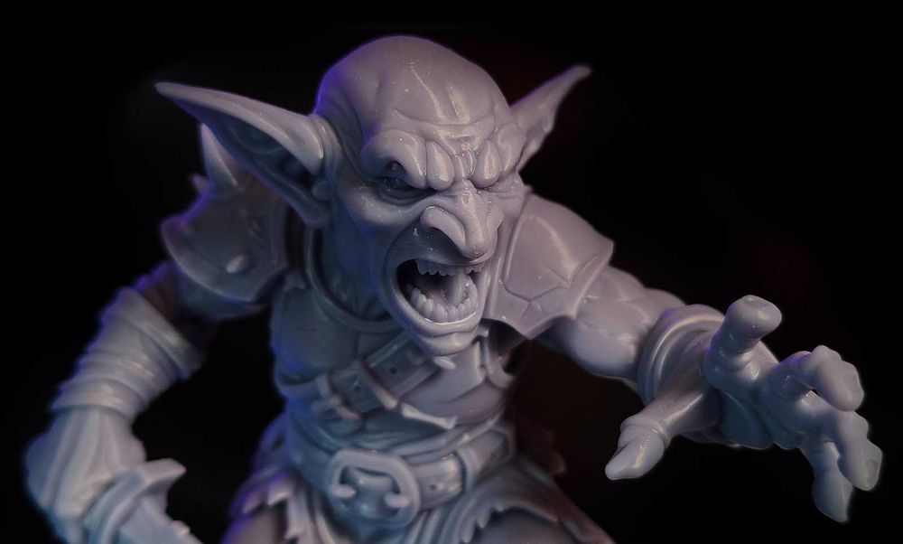 Goblin Wojownik -duża kolekcjonerska figurka 11cm. Druk 3D resin 16K