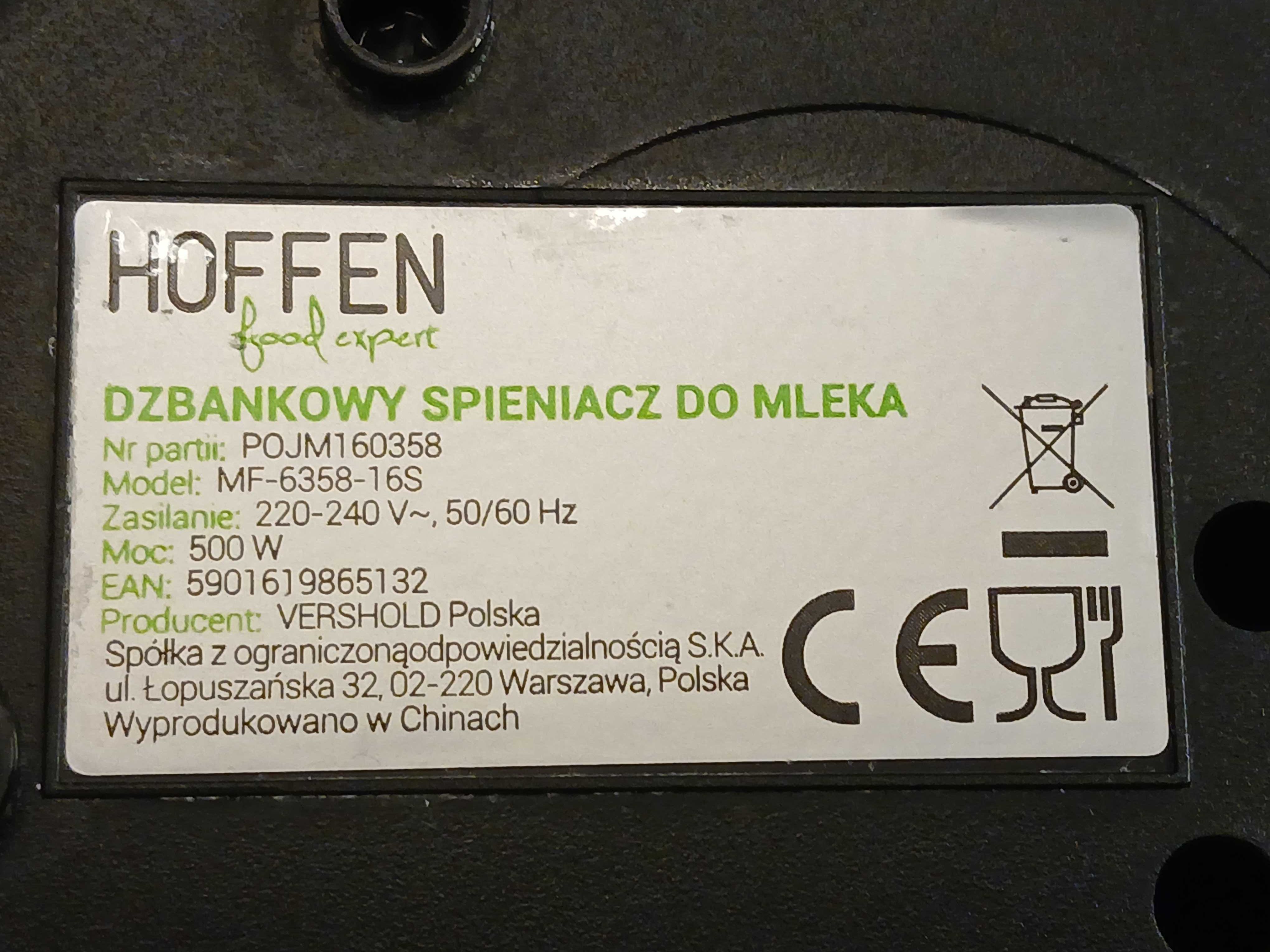 spieniacz do mleka Hoffen + mini ekspres do kawy Clatronic KA3356