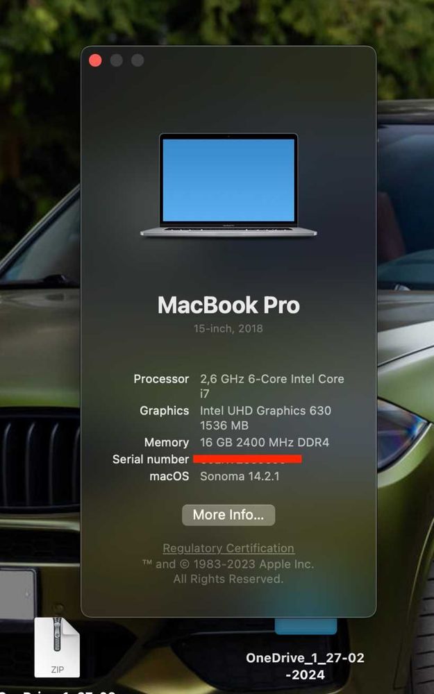 Macbook Pro 15 2018 512Gb