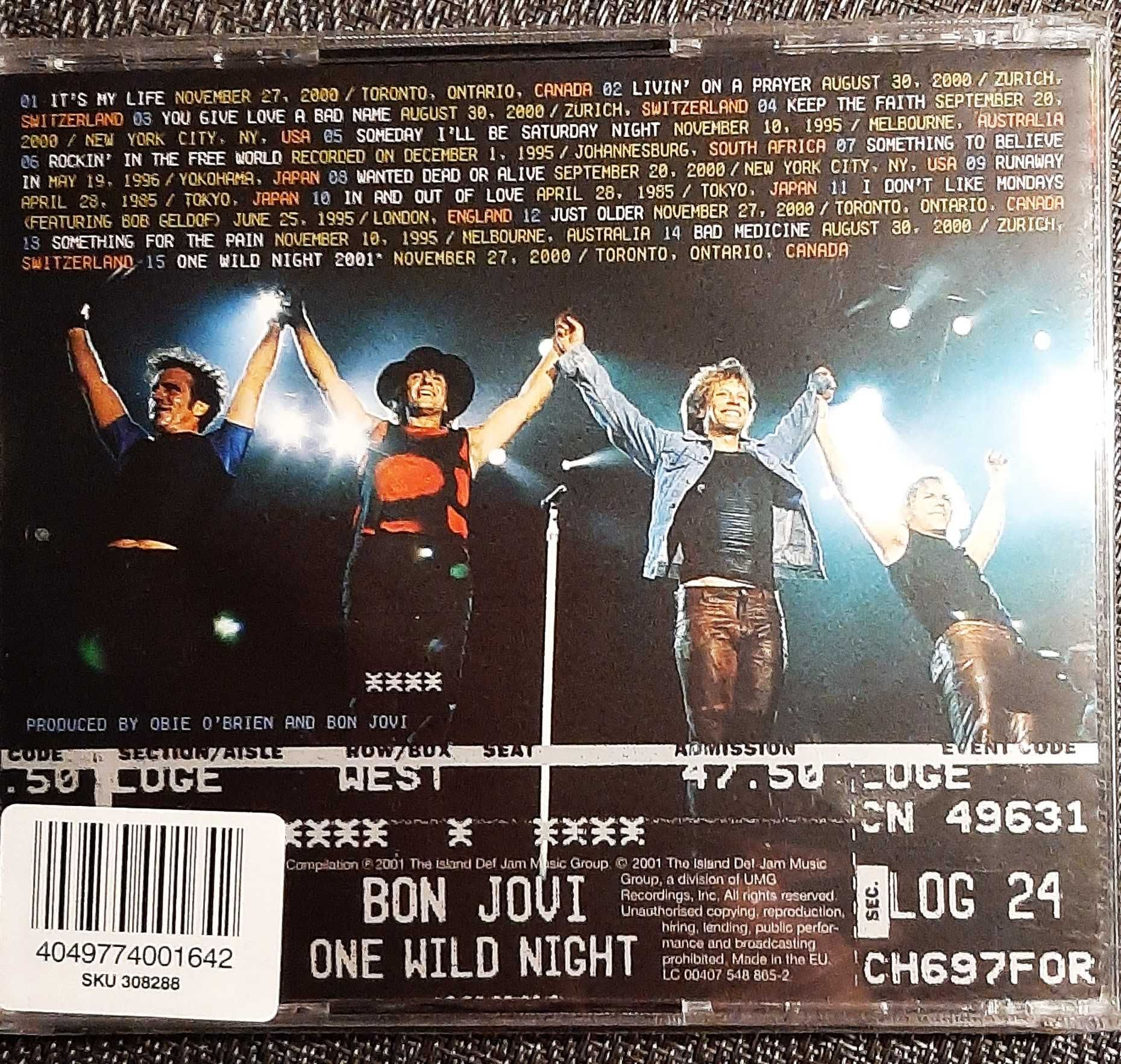 Polecam  Wspaniały Kultowy Album CD BON JOVI One Wild Night CD