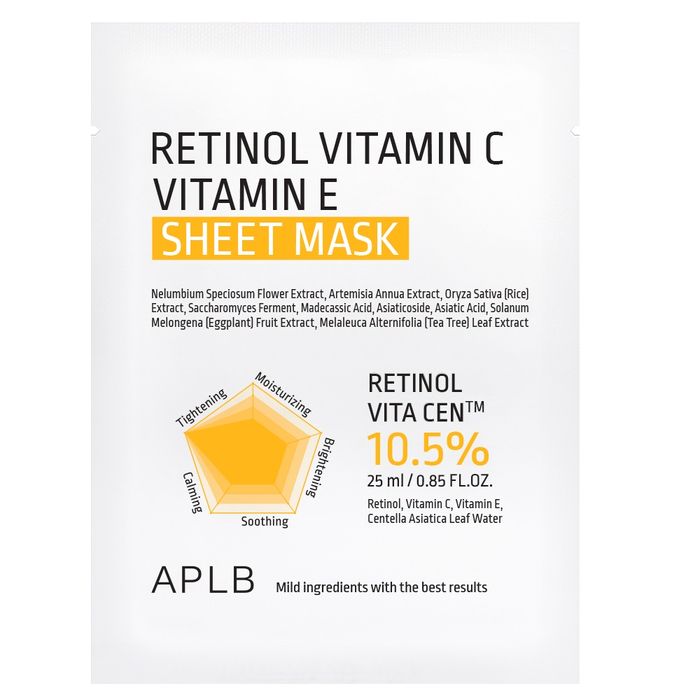 APLB Retinol rozświetlająca maska w płachcie 25ml