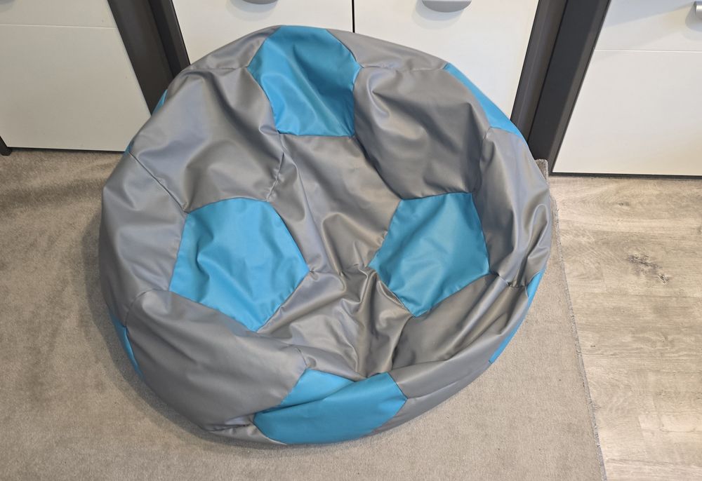Pufa chłopięca piłka szara turkus j.nowa