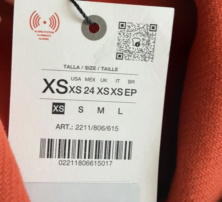 Plaszcz zara pomaranczowy XS 749 zl okazja !