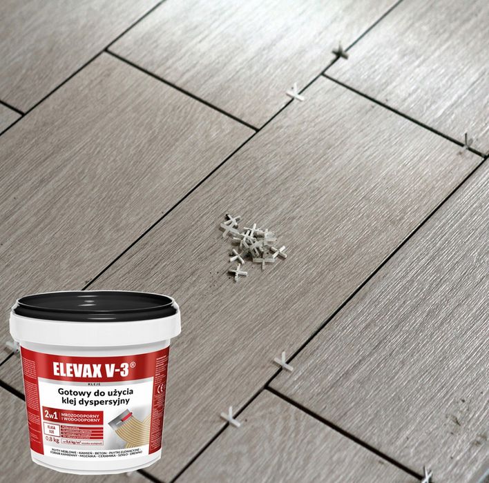 Gotowy Klej do Płytek Drewna Glazury Mrozoodporny Elastyczny 0,8kg JUR