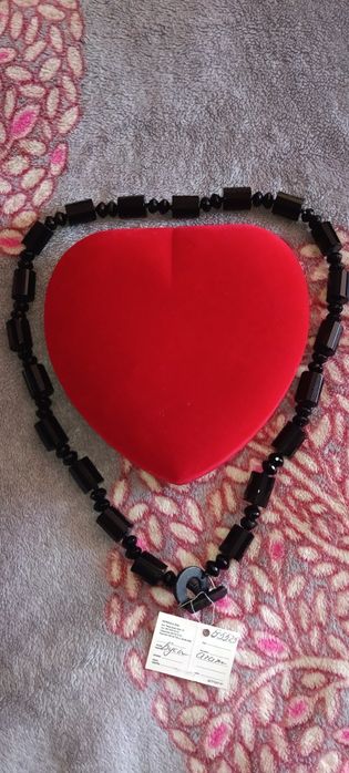 Намисто з натурального каменю Агат та Чеський кришталь, довжина 70 см.