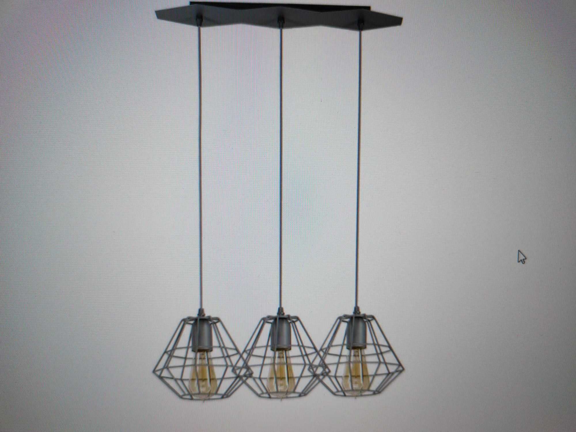 Lampa wisząca TK LICHTING 2003 DIAMOND SZARA  potrójna