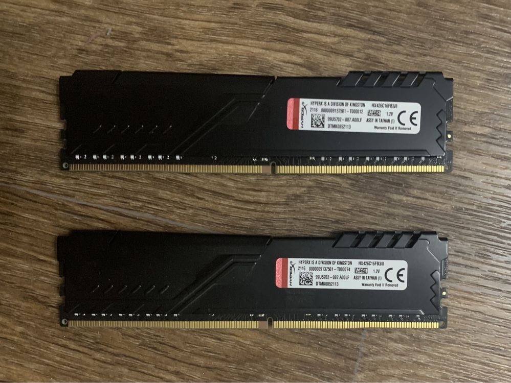 Оперативная пампть 16ГБ x2 Kingston HyperX Fury 8GB DDR4 2666 RAM 16GB