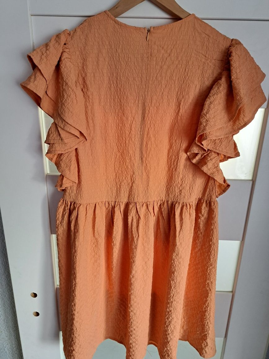 NOWA sukienka suknia letnia falbanki M L XL morelowa pomarancz
