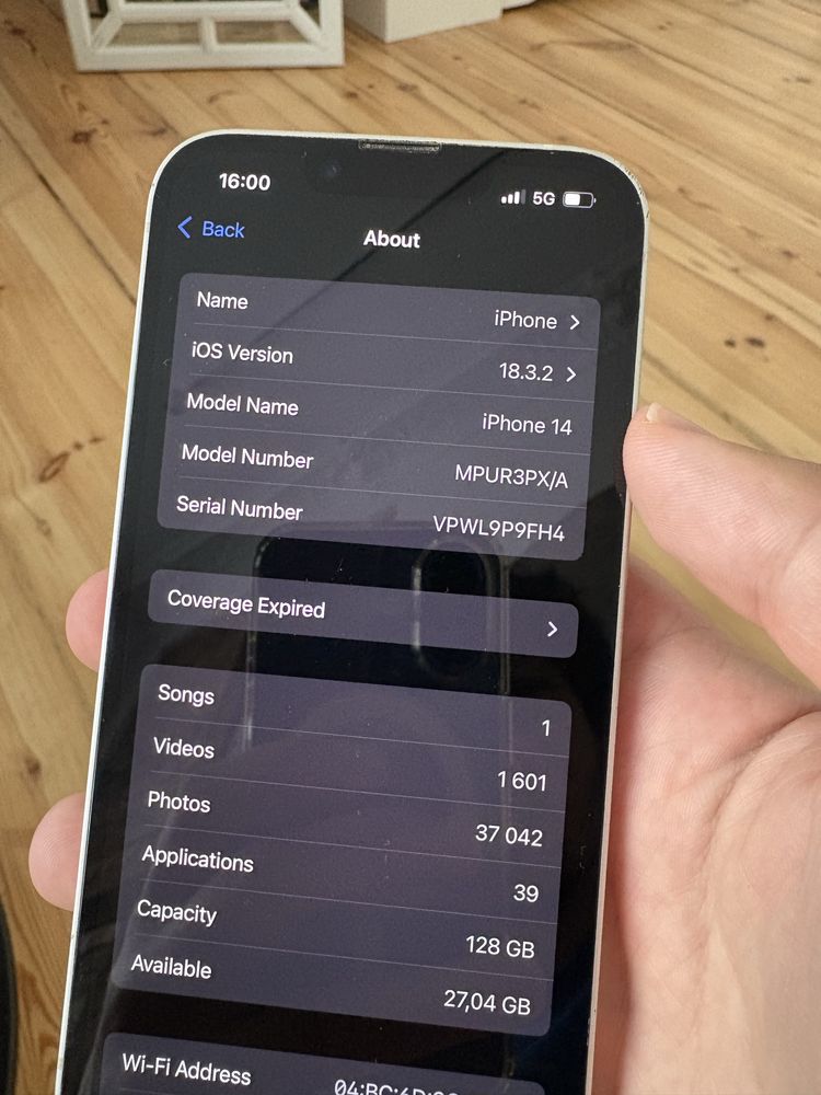 Iphone 14 white 128gb