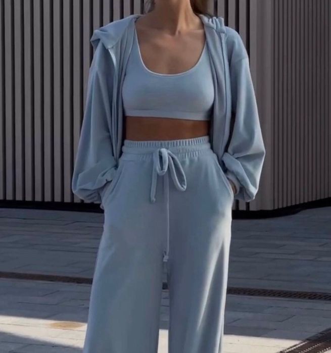 Komplet welurowy 3 w 1