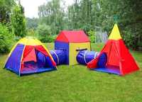 SUPER Zestaw namiotów dla dzieci 5w1 - plac zabaw tunele