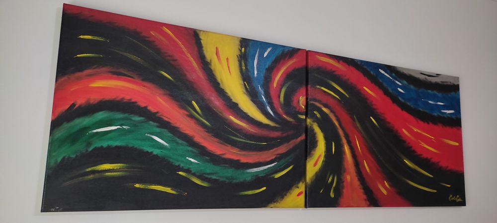 Pintura em tela díptico de Carlos Costa