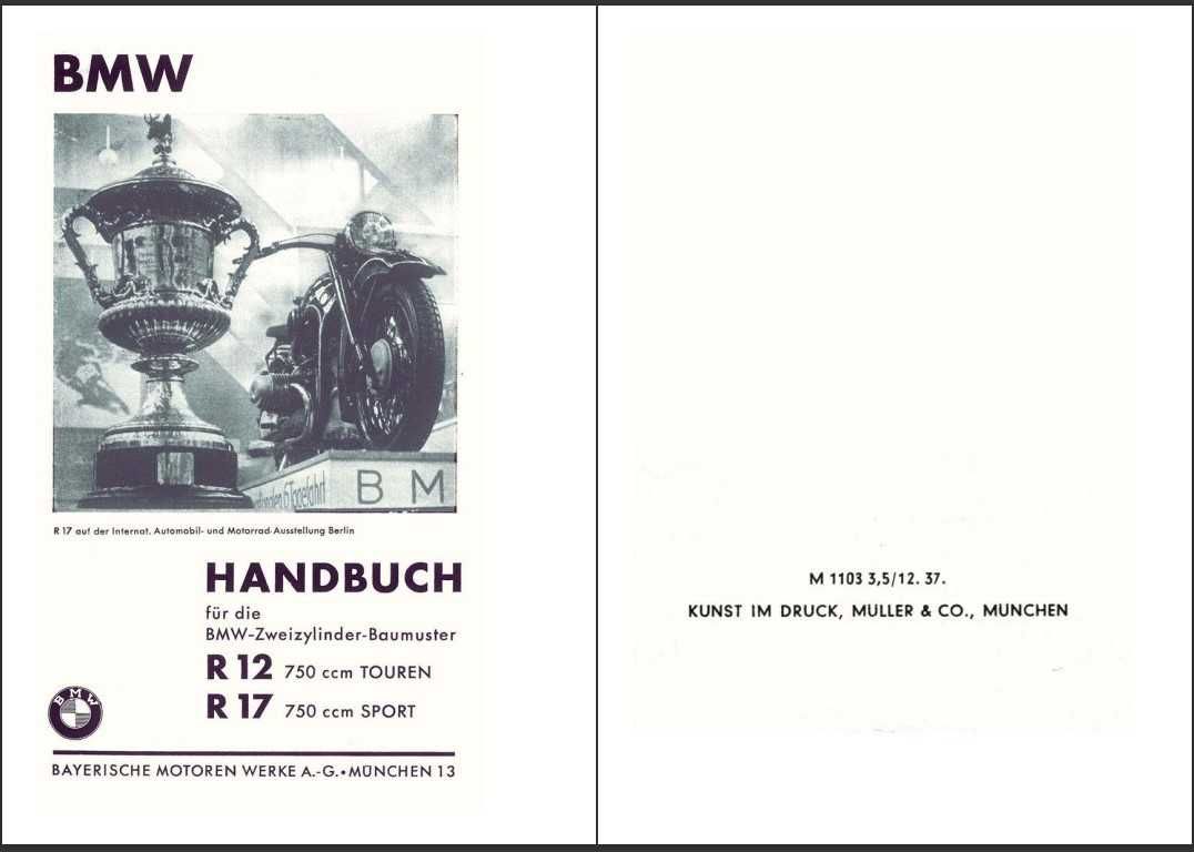 BMW R 12 / R17 ersatztiele / handbuch