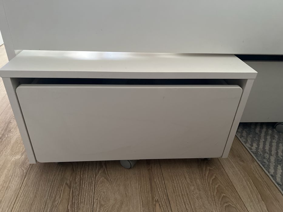 Łóżko IKEA SLÄKT + stelaż, pojemniki na pościel – Piastów