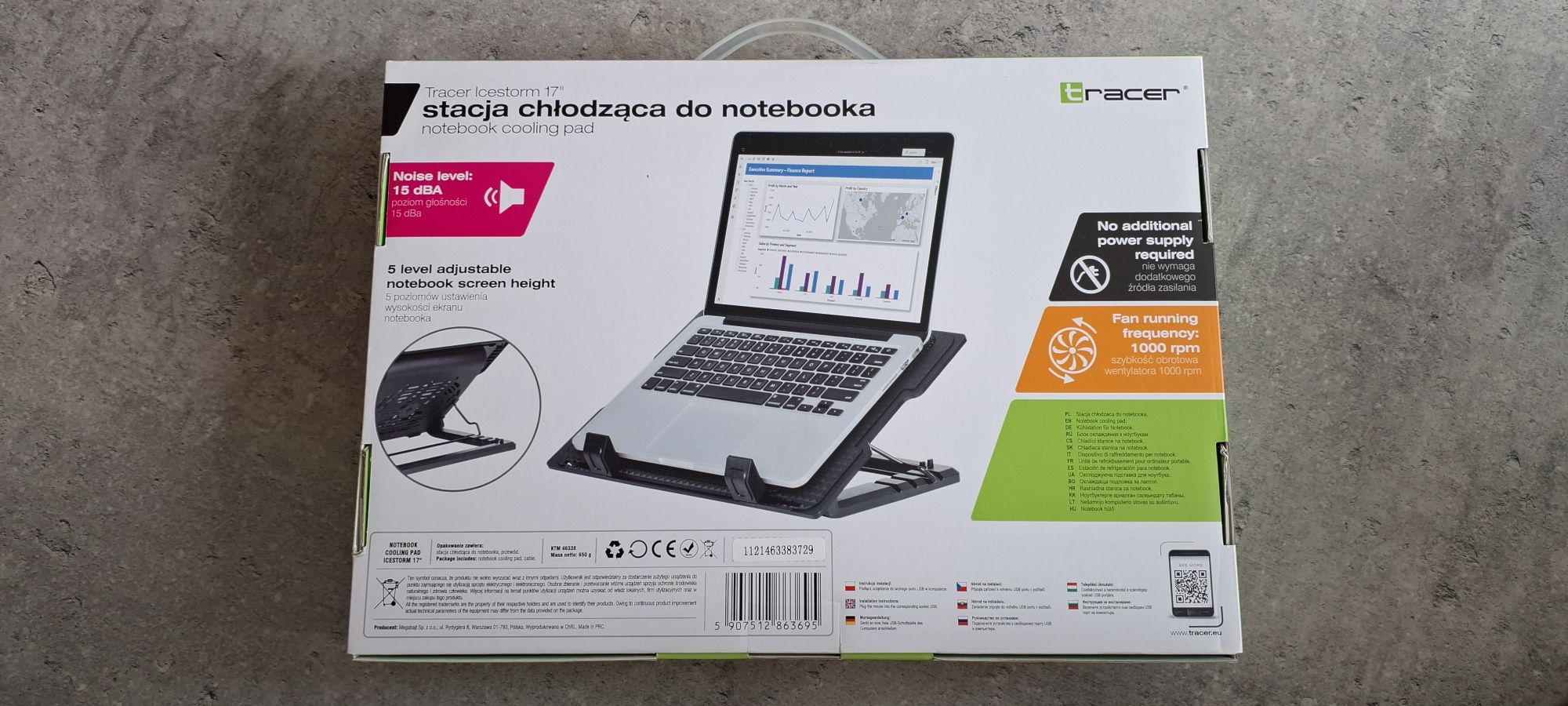 Podstawka chłodząca pod laptopa 17"