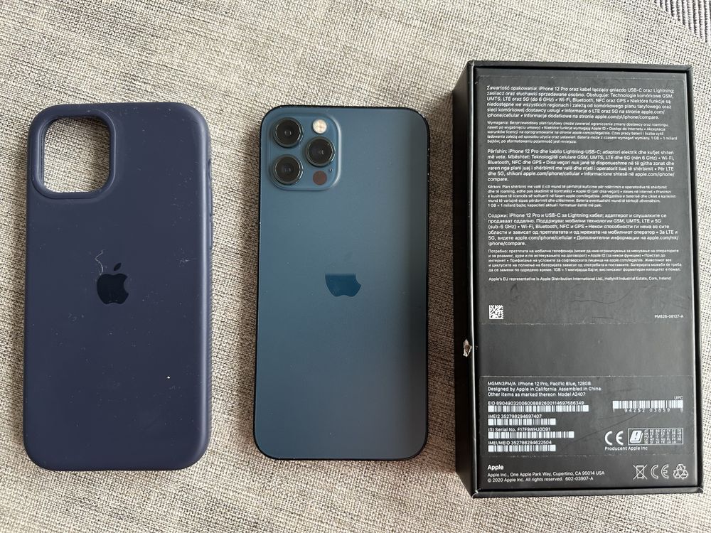 iphone 12 pro + pudelko, kabel, szklo, etui