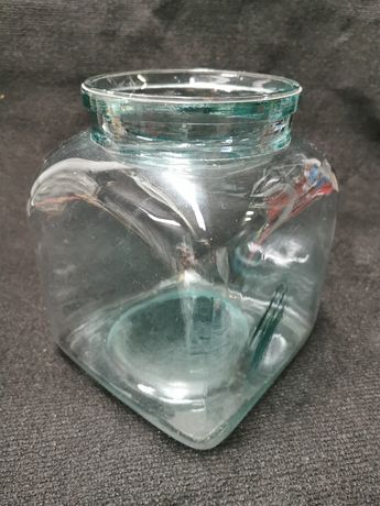 Kwadratowy SŁÓJ z grubego starego szkła 6 litrów "NADBUŻANKA"