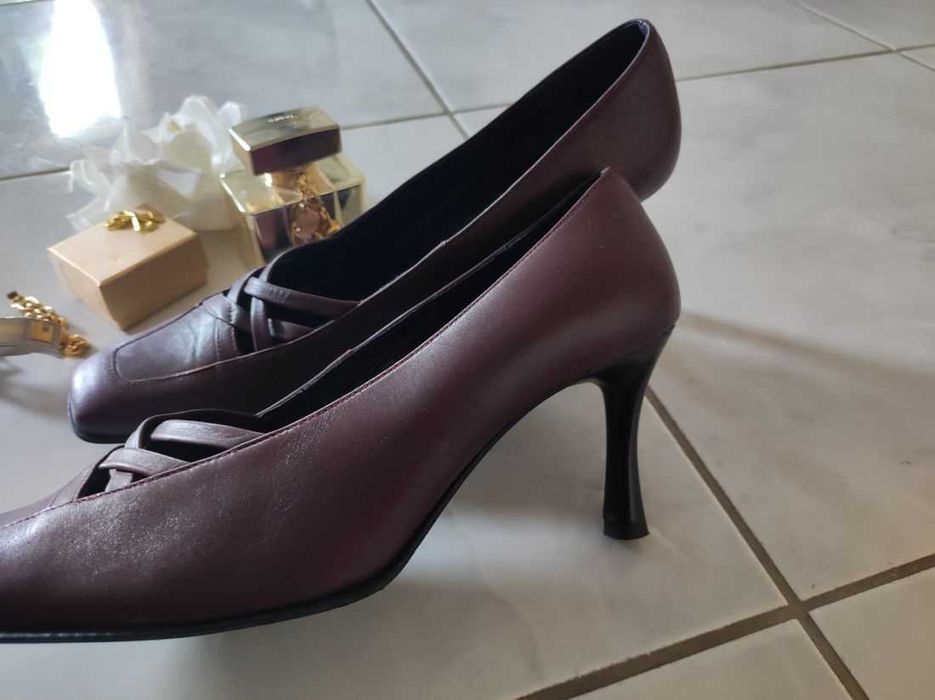 czółenka szpilki na obcasie słupku skórzane włoskie skórkowe botki