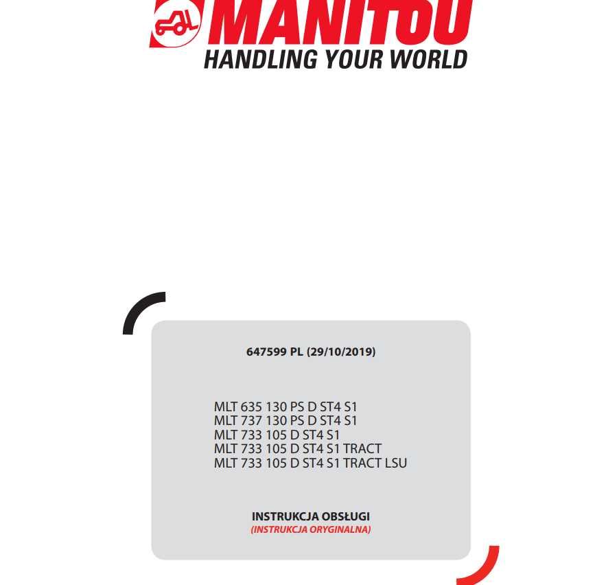 Instrukcja obsługi Manitou MLT 635, MLT 737, MLT 733 język Polski