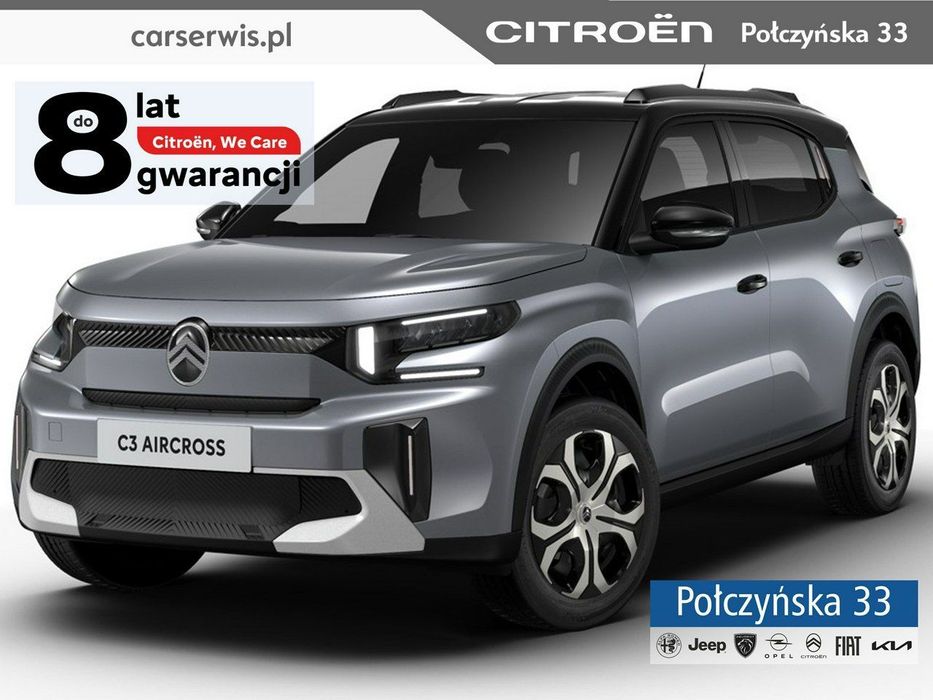 Citroën C3 Aircross 100 KM Turbo MT6| wersja Plus | Mercury Grey + dach dwukolorowy