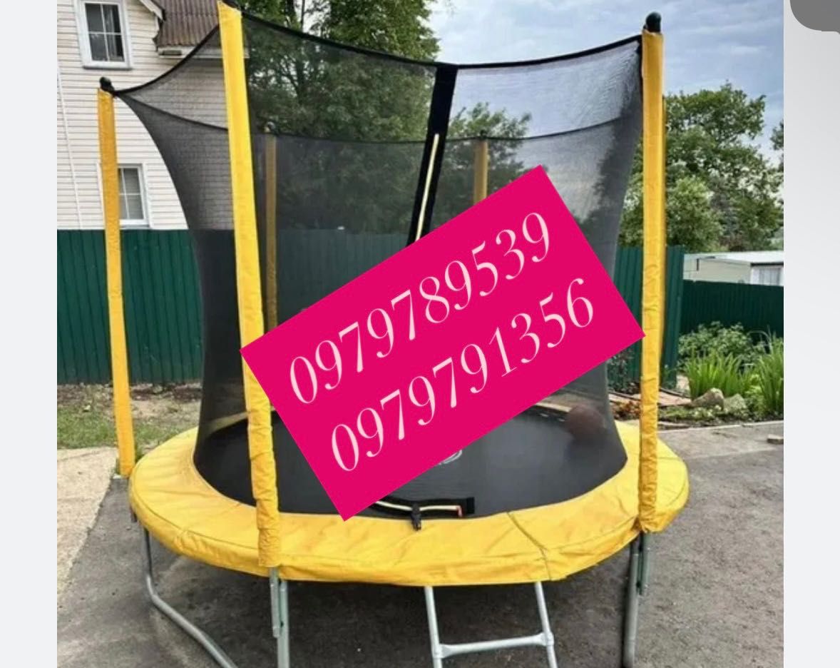 Батут дитячий Fun Fit 140,  183см 252см 312см 374см