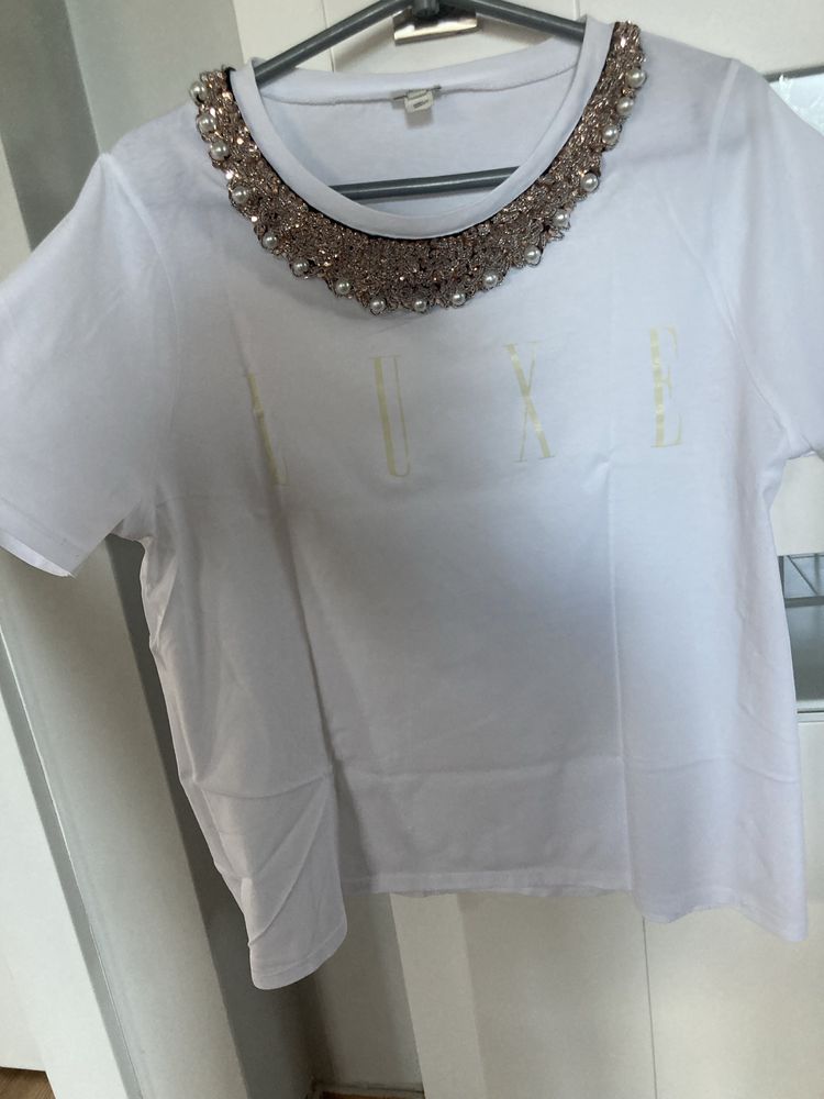 River island tshirt zdobienia 40 42 zara