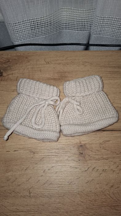 Дитячі зимові пінетки-шкарпетки MagBaby 68-79 см Бежеві