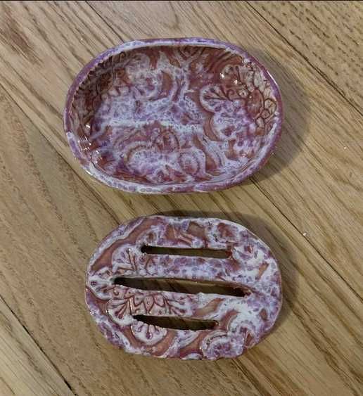 Ręcznie robiona ceramiczna mydelniczka – unikat, marokański wzór