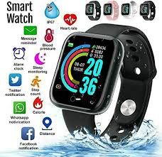 Smartwatch Y68 inteligentny zegarek srebrna koperta menu j polski
