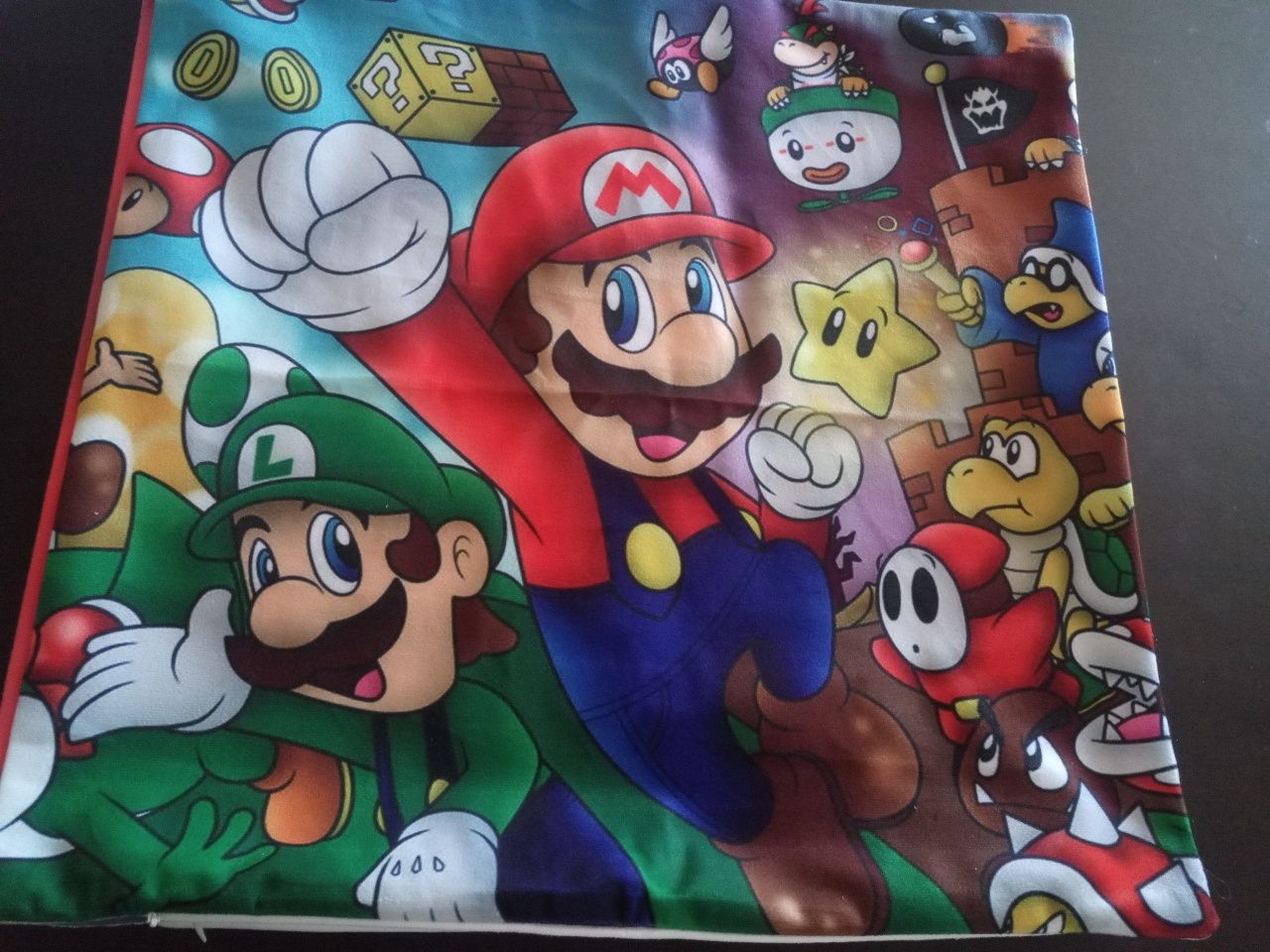 Fronha de almofada Super Mário Nintendo Luigi 450x450MM Novo