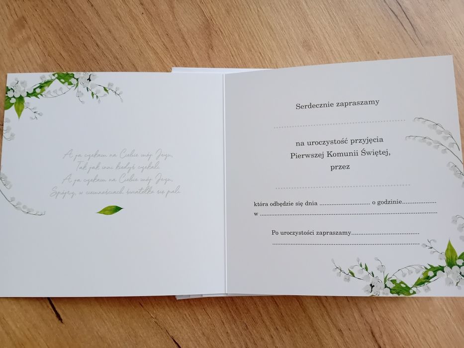Zaproszenie na komunię świętą