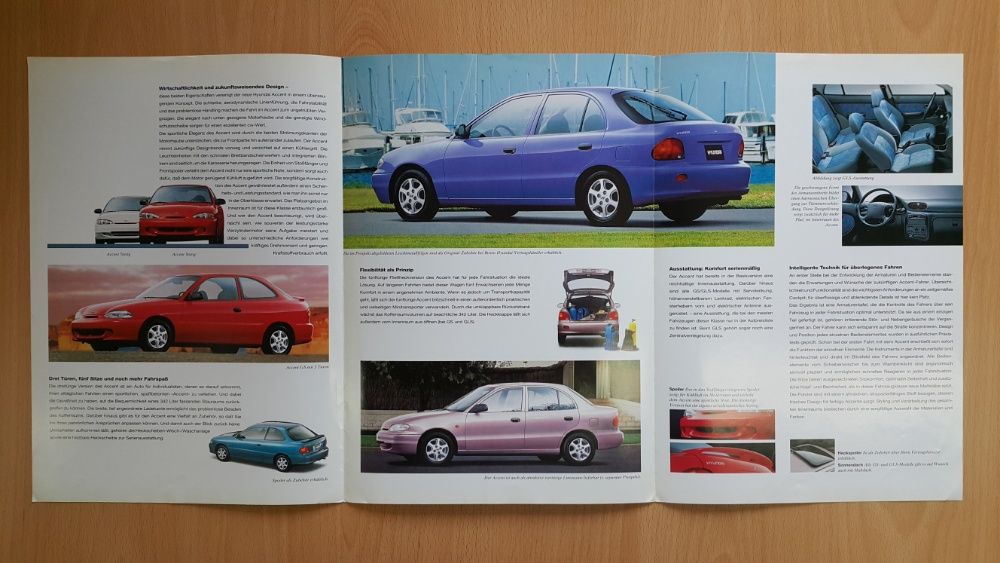 Prospekt Hyundai Accent. 1996 rok. Język niemiecki.