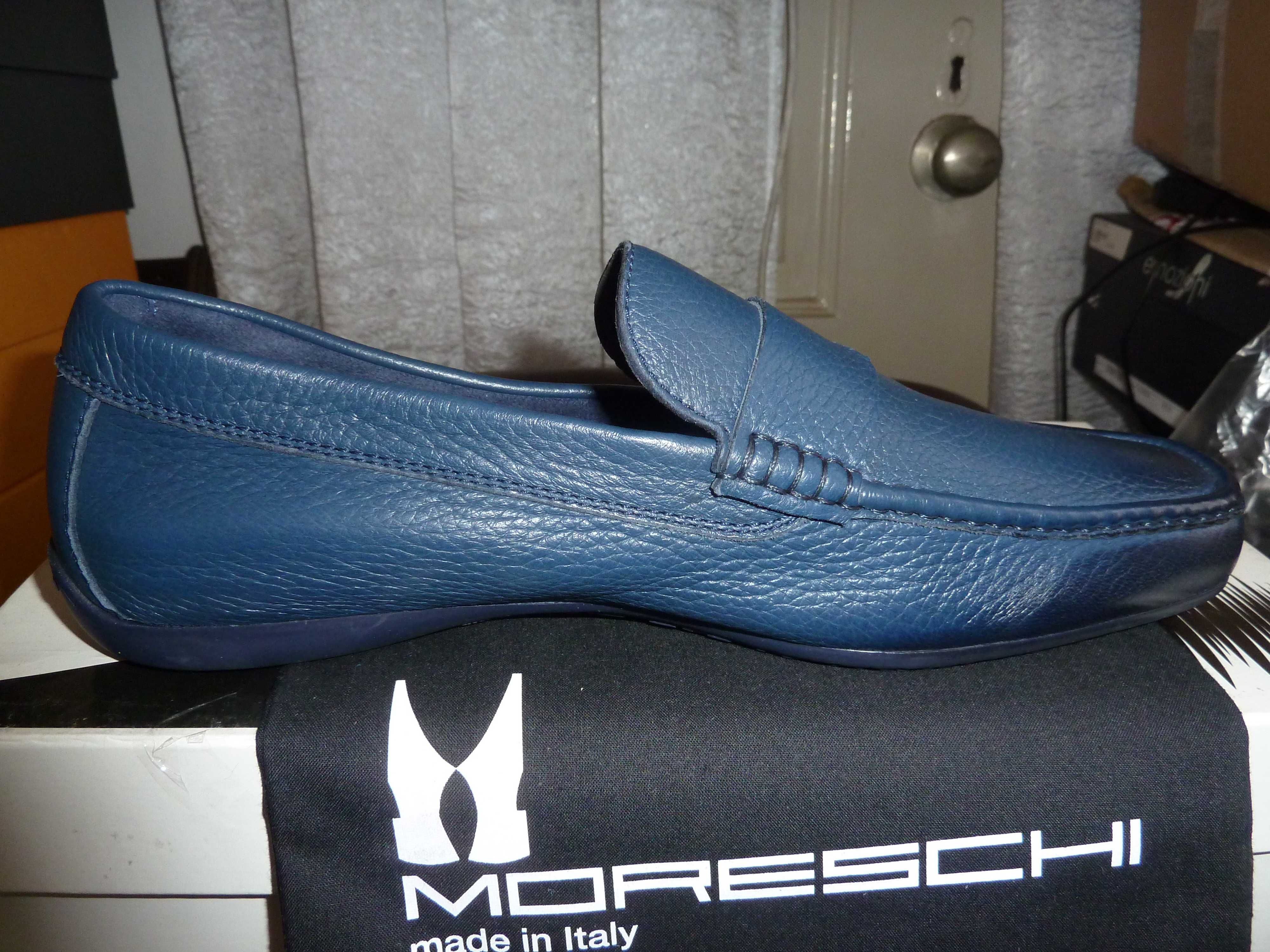 Sapatos italianos novos pele tipo luva Moreschi 40.5 - SALDO