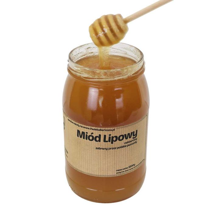 Miód lipowy 1.2 kg świeży i aromatyczny z Pasieki Bartosza