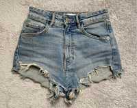 Jeansowe krótkie spodenki, rozmiar 32, Zara