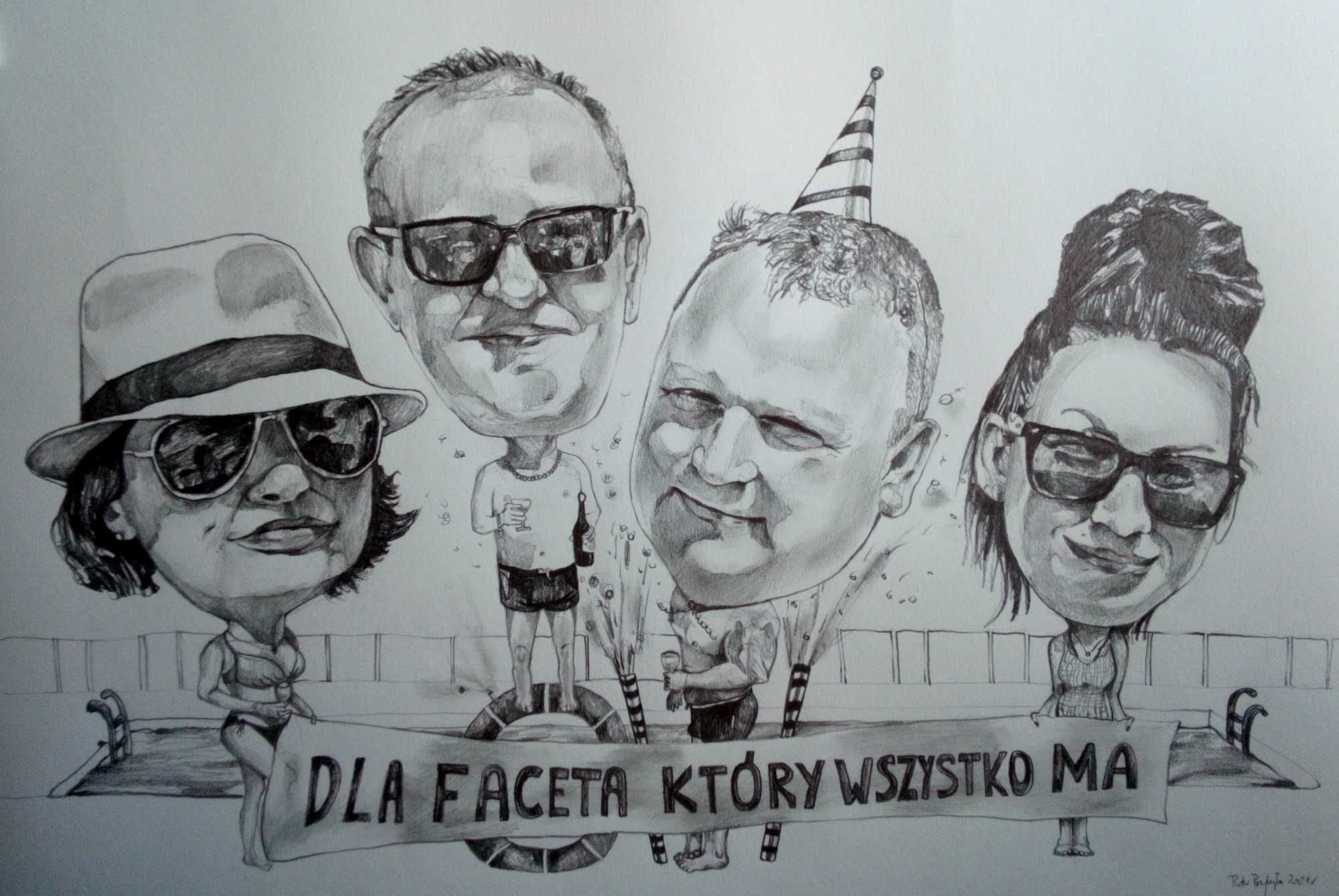 karykatura portret prezent rysunek wesele