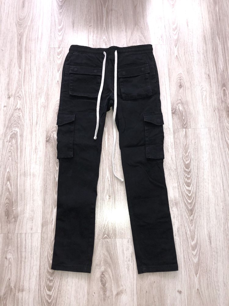 Spodnie cargo Mnml pants drippin black kieszenie bojówki rick y2k USA