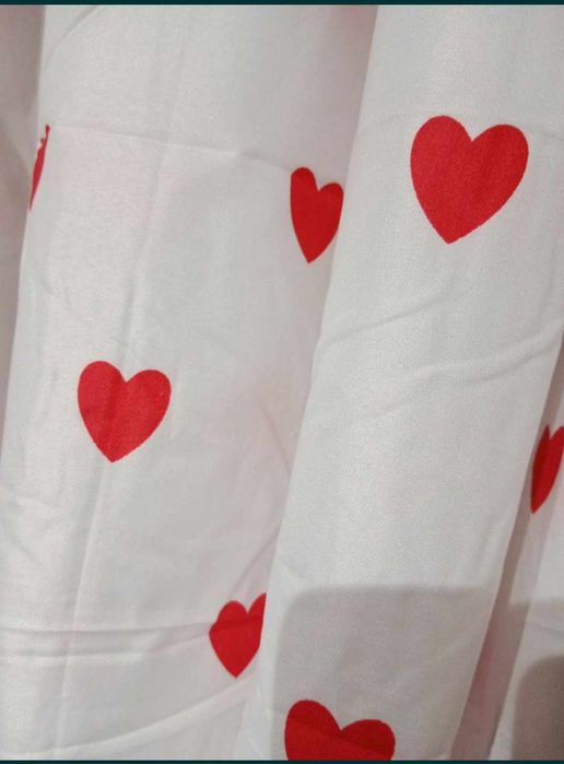 Komplet zasłon w serduszka 160x400cm walentynki