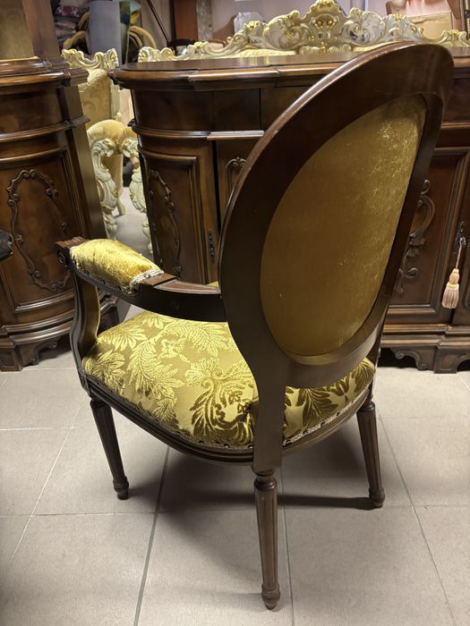 Stylowy Włoski Zestaw Stół 6 Krzeseł Nowa Tapicerka Meble Stylowe ital