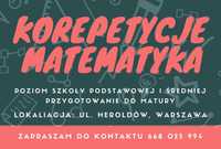 Korepetycje MATEMATYKA ul.Heroldów/BIELANY