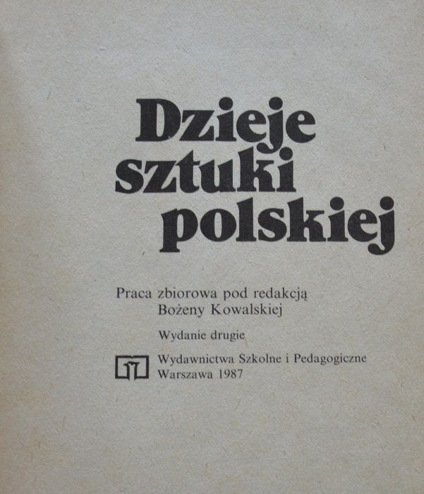 książka "Dzieje sztuki polskiej" pod red. Bożeny Kowalskiej