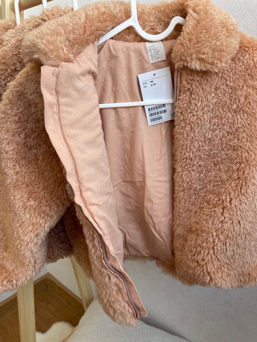 Курточка h&m куртка hm шубка Тедді для дівчинки 98 104