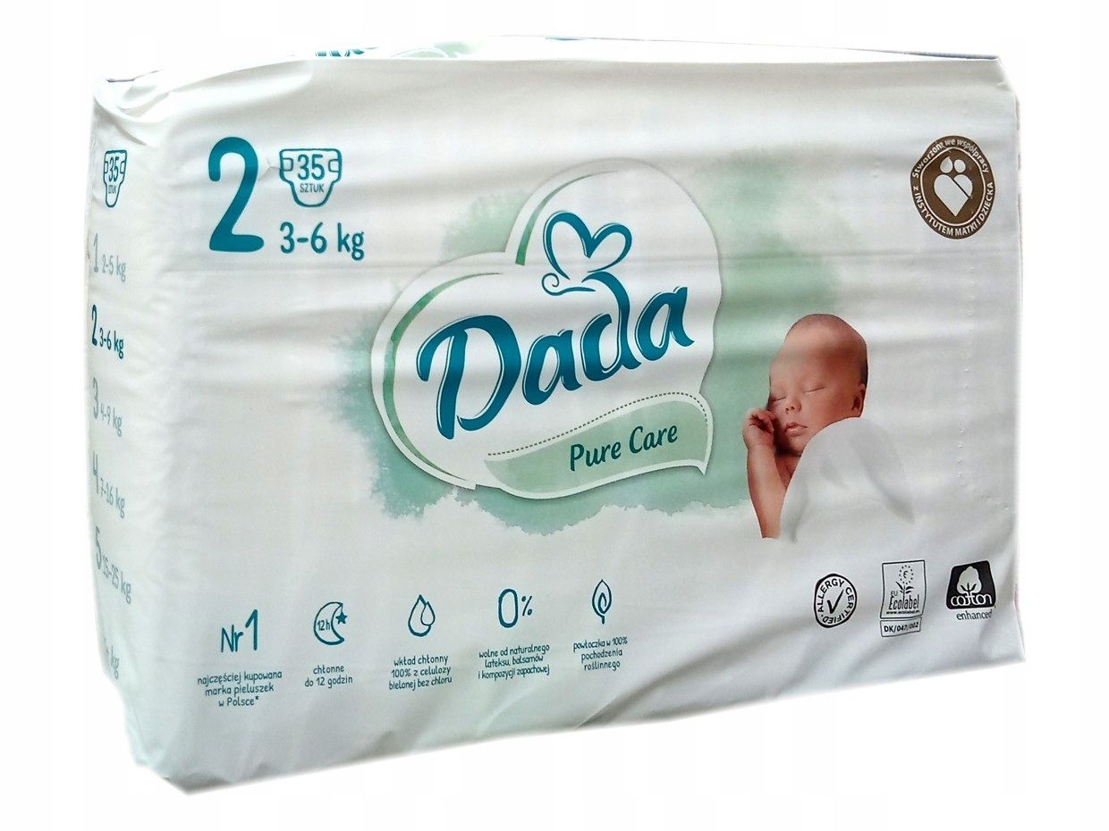 Pieluchy Dada Pure Care 2 - 3-6kg 35szt.