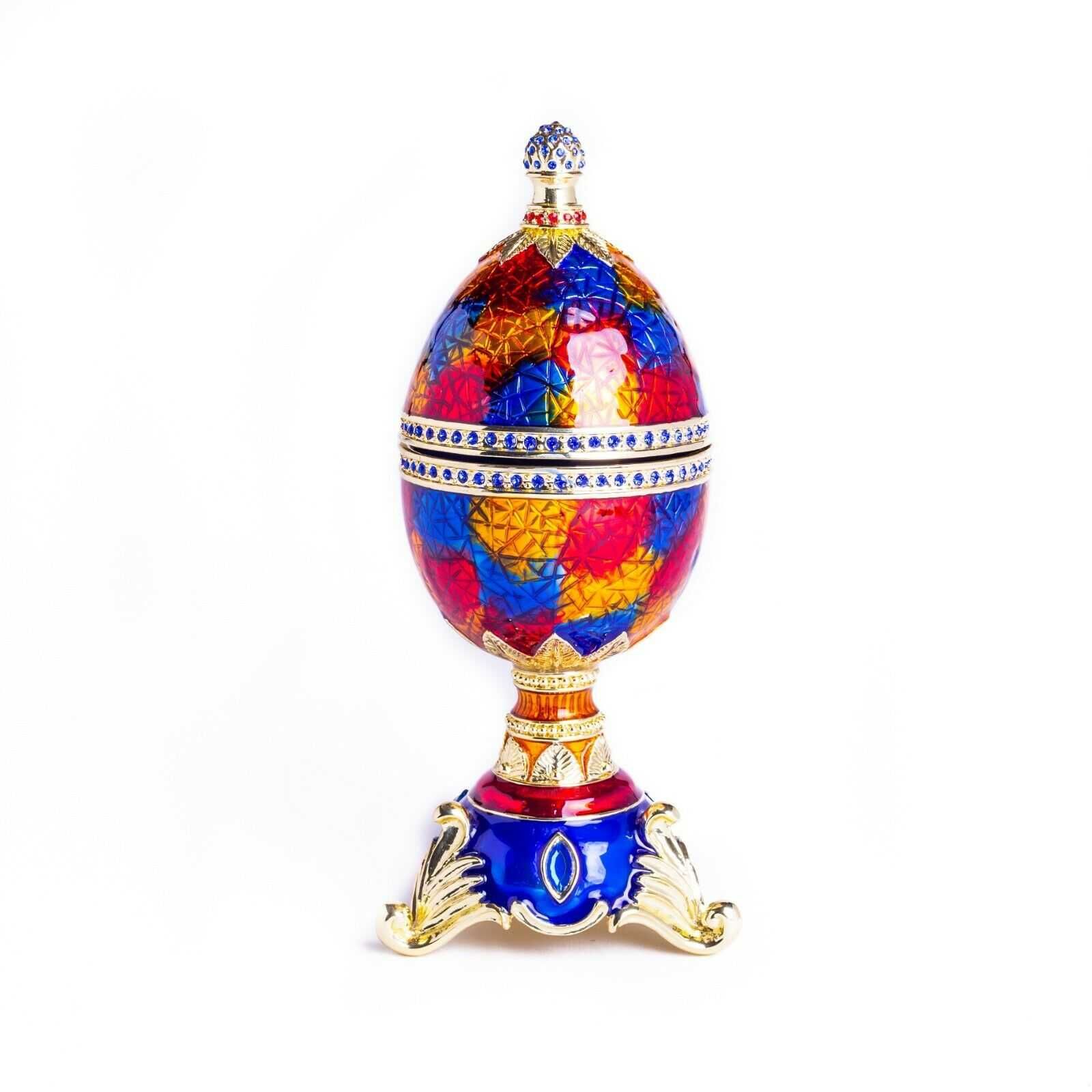 Kolorowe Jajko Pisanka Pozytywka puzderko Faberge Keren Kopal Unikat